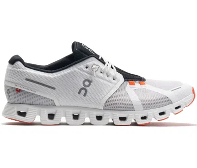 Pre-owned On Men's  Running Cloud 5 Push Sneakers In White/flame