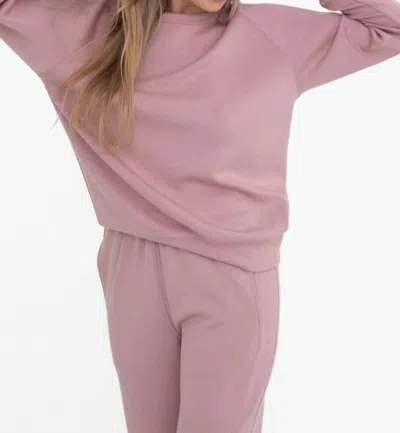Mono B Elevated Crewneck Sweatshirt In Mauve