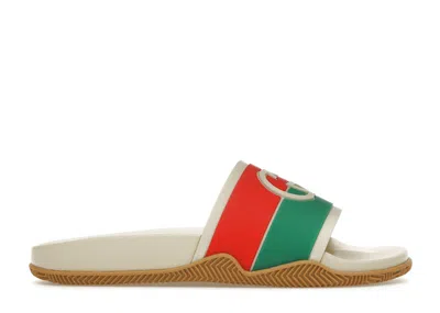 Pre-owned Gucci Slides Interlocking G (women's) Sneakers In Beige/orange/green