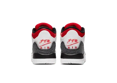 Pre-owned Jordan 3 Retro Set Jp Denim Sneakers In White/fire Red/black In Multi