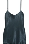 Vince Scallop Satin Camisole In Navy