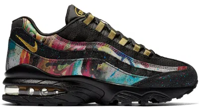 Pre-owned Nike Air Max 95 Caribana Sneakers In Black/metallic Gold/cobalt Blue Blaze In Multi