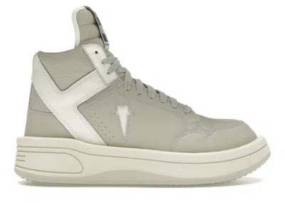 Pre-owned Converse Men's  Turbowpn Mid Rick Owens Drkshdw Oyster White Sneakers In Pelican/egret/fog In Gray
