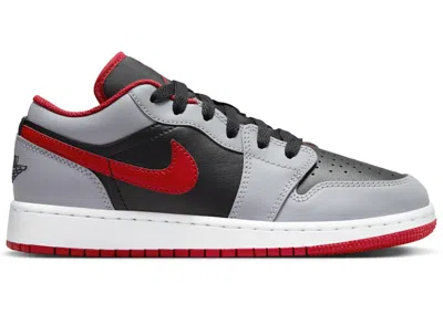 Pre-owned Jordan 1 Low Cement Fire Red Sneakers In Black/cement Grey/white In Multi