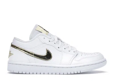 Pre-owned Jordan 1 Low (women's) Sneakers In White/metallic Gold