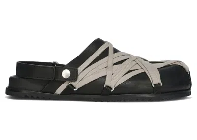 Pre-owned Rick Owens Men's  Hollywood Megalaced Mule Granola Sneakers In Black