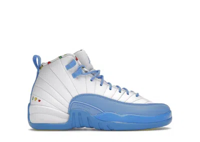 Pre-owned Jordan 12 Retro Emoji Sneakers In White/lemon Venom/vivid Sulfur In Multi
