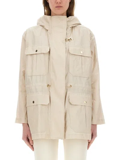Fay Linen And Cotton Blend Parka Coat