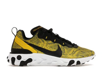 Pre-owned Nike React Element 55 (women's) Sneakers In Speed Yellow/black/white