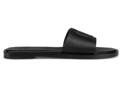 Pre-owned Christian Louboutin Cl Mule Flat (women's) Sneakers In Lin In Black/lin Black