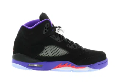 Pre-owned Jordan 5 Retro Sneakers In Black/ember Glow/fierce Purple In Multi