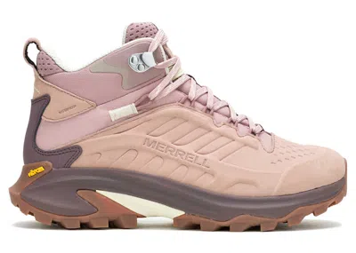 Pre-owned Merrell Moab Speed 2 Leather Mid Waterproof (women's) Sneakers In Adobe Rose