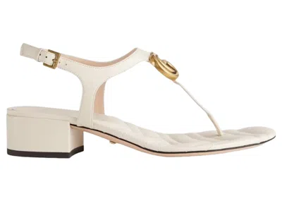 Pre-owned Gucci Marmont Double G Sandal (women's) Sneakers In White