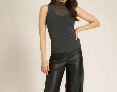 Project Social T On The Town Layered Mesh Tank Top In Black