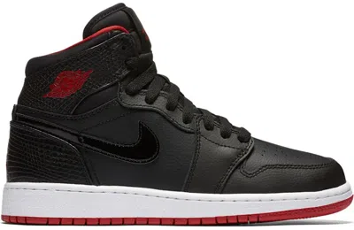 Pre-owned Jordan 1 Retro High Bred Snake Sneakers In Black/gym Red/white