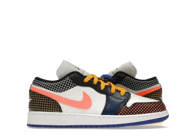 Pre-owned Jordan 1 Low Mmd Grid Sneakers In White/black/game Royal In Multi
