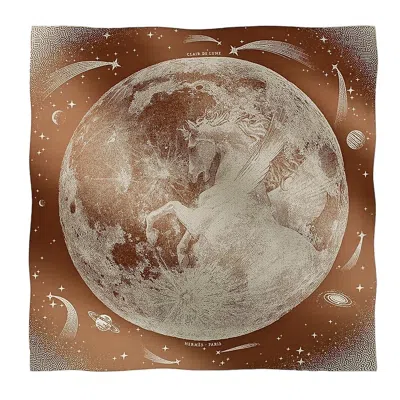 Pre-owned Hermes Women's  Shawl Clair De Lune In Camel/blanc In Multi