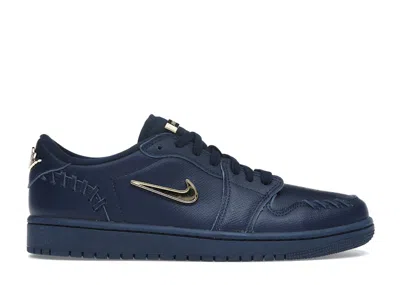 Pre-owned Jordan 1 Low Method Of Make (women's) Sneakers In Midnight Navy Blue/metallic Gold