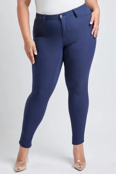 Ymi Hyperstretch Forever Color Mid Rise Pant - Plus In Navy