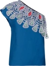 PETER PILOTTO embroidered one shoulder top,DRYCLEANONLY
