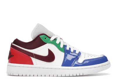 Pre-owned Jordan 1 Low (women's) Sneakers In White/dark Beetroot/hyper Royal