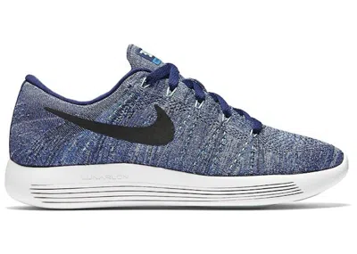 Pre-owned Nike Lunarepic Flyknit Low (women's) Sneakers In Dark Purple Dust/black/star Blue