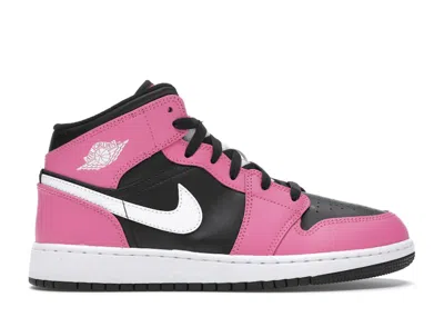 Pre-owned Jordan 1 Mid Sneakers In Black/white/pinksicle