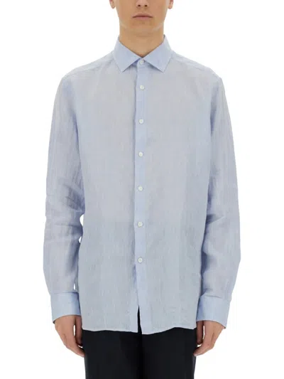 Shop Zegna Classic Button-down Linen Shirt
