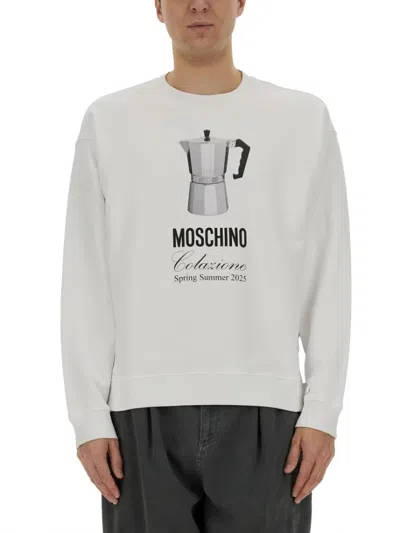 Moschino Morning Graphic Print Crew Neck Sweatshirt