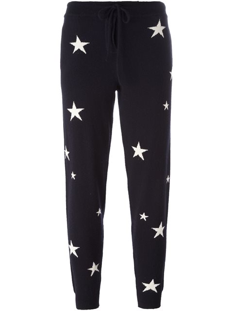 Chinti & Parker Star-intarsia Cashmere Track Pants In Black | ModeSens