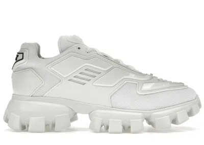 Pre-owned Prada Men's  Cloudbust Thunder Knit Sneakers In White