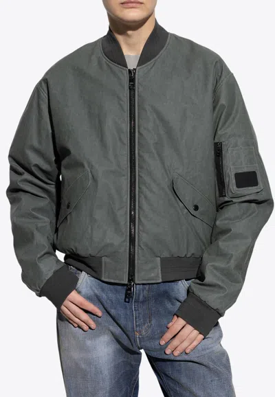 Dolce & Gabbana Oversized Zip-up Bomber Jacket In Green