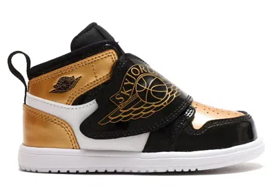 Pre-owned Jordan Sky  1 Mid Sneakers In Black/metallic Gold/white In Multi