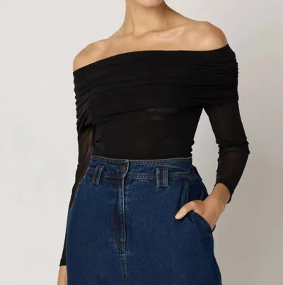 Cleobella Penelope Mesh Top In Black In Black