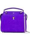 Fendi Dotcom Click Small Suede Shoulder Bag