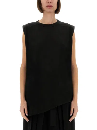 Shop Fabiana Filippi Asymmetrical Hem Jersey Top