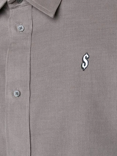 Shop Alexander Wang Dollar Sign Embroidered Shirt - Grey
