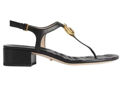 Pre-owned Gucci Marmont Double G Sandal (women's) Sneakers In Black