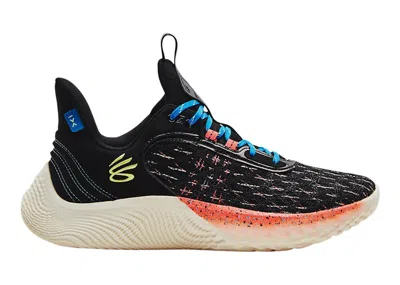 Pre-owned Under Armour Curry Flow 9 Light Show Sneakers In Black/electric Tangerine