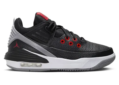Pre-owned Jordan Max Aura 5 University Red Sneakers In Black/white/cement Grey