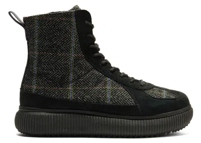 Pre-owned Onitsuka Tiger Men's  Delecity Boot Tweed Sneakers In Black/truffle Grey In Multi