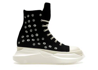 Pre-owned Rick Owens Men's  Drkshdw Abstract Sneaks Studded Eyelets Sneakers In Black/milk
