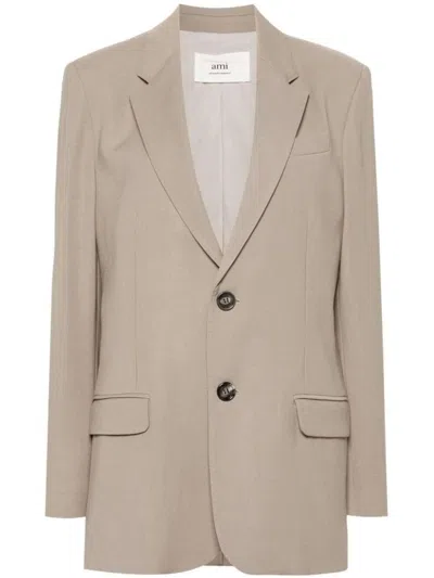Ami Alexandre Mattiussi Taupe Brown Single-breasted Blazer