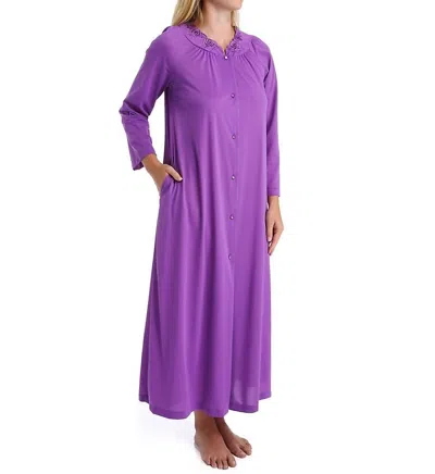 Shadowline Lingerie Long Sleeve Button Down Robe In Purple