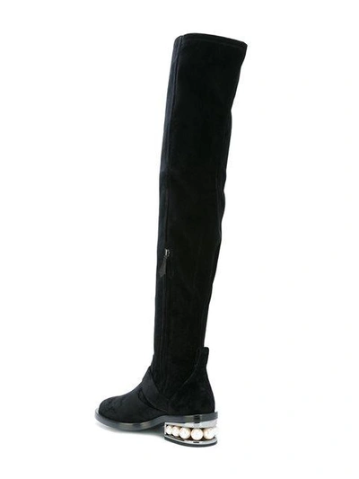 Shop Nicholas Kirkwood Casati Pearl Over-the-knee Boots - Black