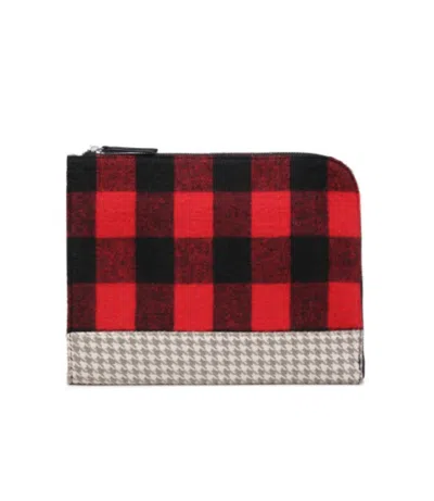 Jen & Co. Women's Gwen Clutch Bag In Plaid Red/light Grey