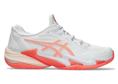 Pre-owned Asics Court Ff 3 (women's) Sneakers In White/sun Coral In Multi