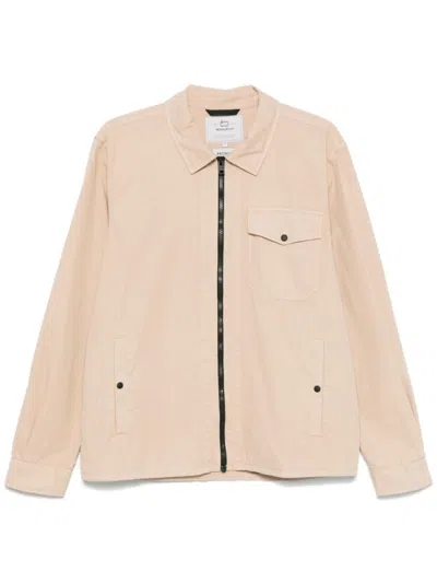 Woolrich Light Beige Oversized Cotton Gabardine Shirt