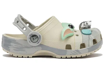 Pre-owned Crocs Classic Clog Star Wars Grogu (kids) Sneakers In Bone