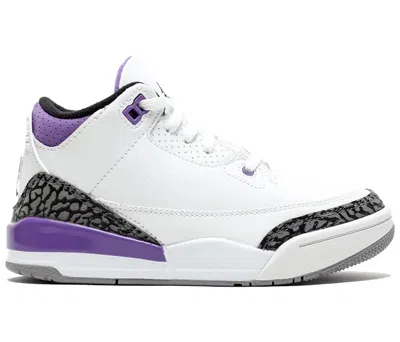 Pre-owned Jordan 3 Retro Sneakers In White/black/dark Iris